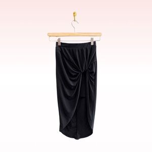 CONTEMPO CASUALS Vintage Black Twist Tie Skirt (Sz XS)
